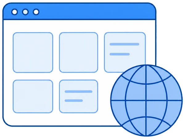 webman Web 页面与地球插画